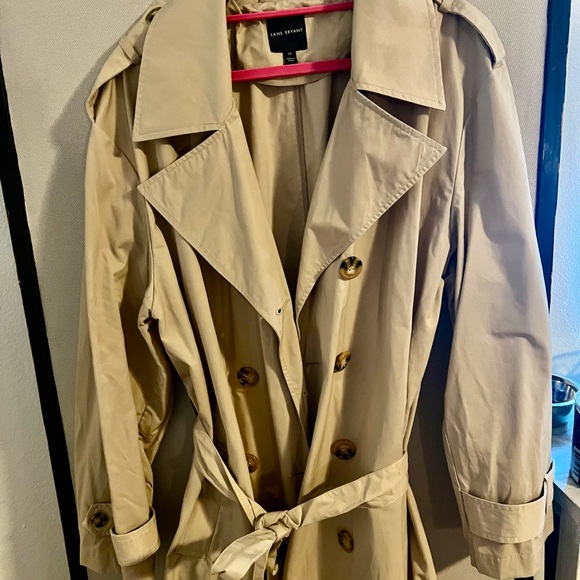 Lane Bryant Tan Double-Breasted Trench Coat - Picture 3 of 4